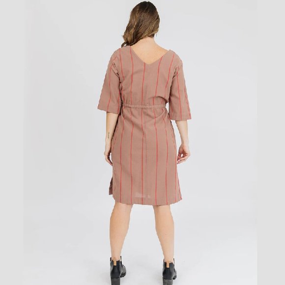 Mata Traders Lori Dress Cocoa Stripe NWT - Picture 6 of 10